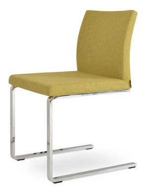 Soho Concept Aria Flat Chair - Stylish Dining Chair With Chrome Base, Camira Era Fabric, 10-year Guarantee! Chrome  Soho-concept-dining-chair-00387