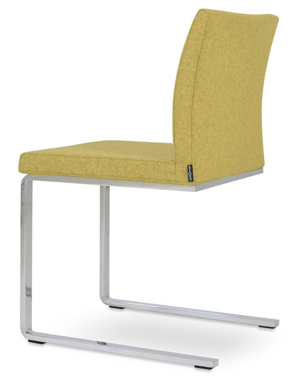 Soho Concept Aria Flat Chair - Stylish Dining Chair With Chrome Base, Camira Era Fabric, 10-year Guarantee! Chrome  Soho-concept-dining-chair-00387