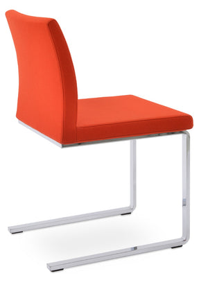 Soho Concept Aria Flat Chair - Premium Camira Blazer Wool Fabric, Chrome Base, 300 Lbs Capacity, 10-year Guarantee Chrome  Soho-concept-dining-chair-00389