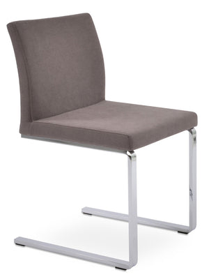 Soho Concept Aria Flat Chair - Stylish Dining Chair With Chrome Base, Camira Era Fabric, 10-year Guarantee! Chrome  Soho-concept-dining-chair-00388