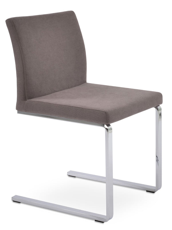 Soho Concept Aria Flat Chair - Stylish Dining Chair With Chrome Base, Camira Era Fabric, 10-year Guarantee! Chrome  Soho-concept-dining-chair-00388