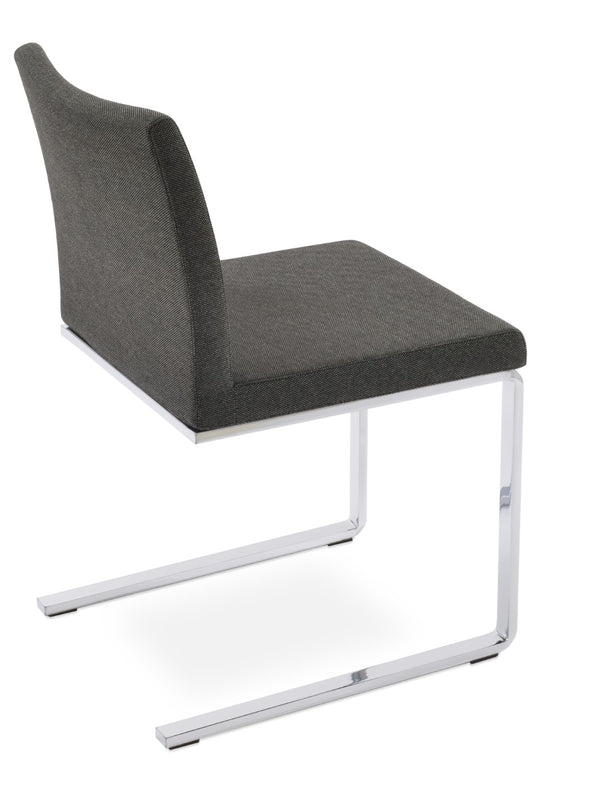 Soho Concept Aria Flat Chair - Stylish Dining & Office Seating With Chrome Base, Premium Fabrics & 10-year Guarantee Chrome,Black  Soho-concept-dining-chair-00392