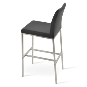 Soho Concept Aria Metal Barstools & Counterstools - Stylish Leatherette, 2-year Warranty, Modern Design, 300 Lbs Capacity Black  Soho-concept-dining-chair-10340