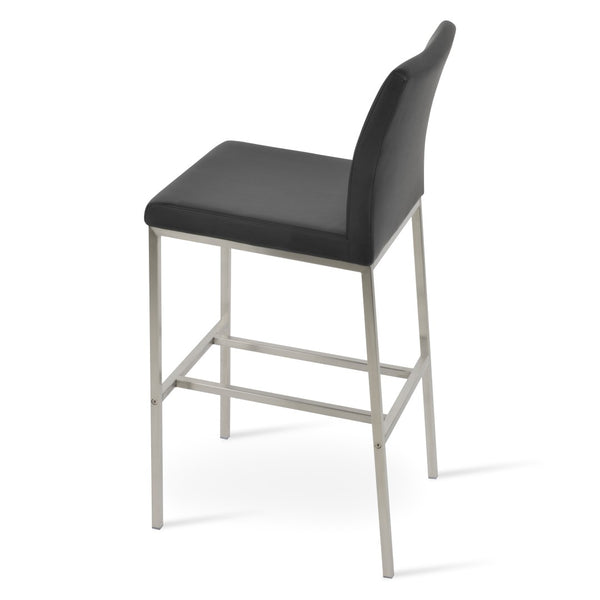 Soho Concept Aria Metal Barstools & Counterstools - Stylish Leatherette, 2-year Warranty, Modern Design, 300 Lbs Capacity Black  Soho-concept-dining-chair-10340