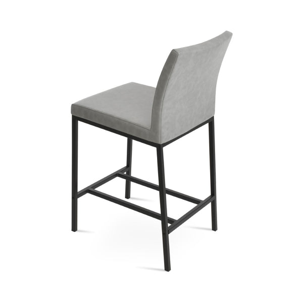 Soho Concept Aria Metal Barstools & Counterstools - Stylish Leatherette, 2-year Warranty, Modern Design, 300 Lbs Capacity Light Grey  Soho-concept-dining-chair-07419