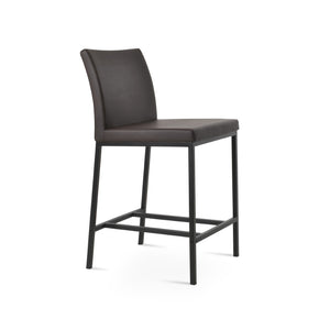 Soho Concept Aria Metal Barstools & Counterstools - Stylish Leatherette, 2-year Warranty, Modern Design, 300 Lbs Capacity Brown  Soho-concept-dining-chair-10346
