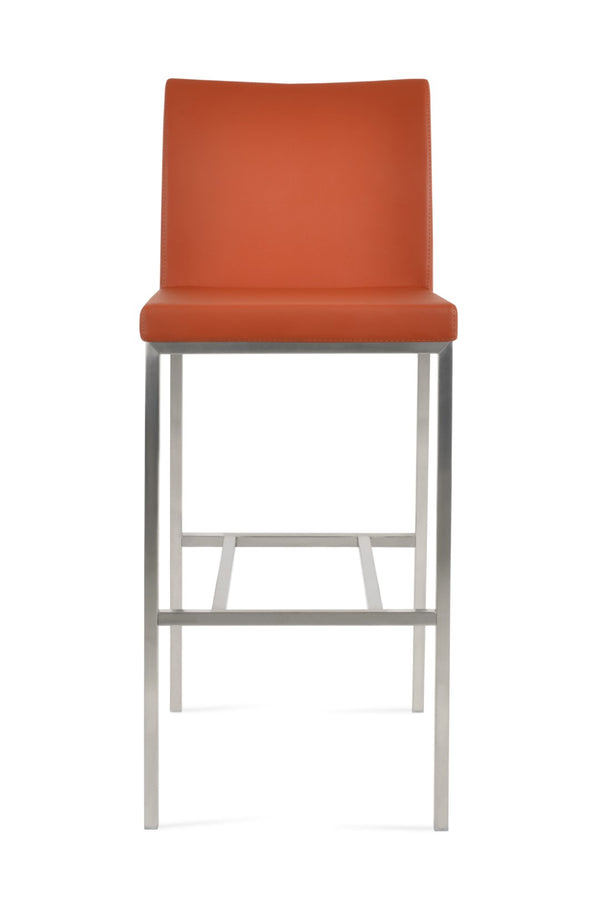 Soho Concept Aria Metal Barstools & Counterstools - Stylish Leatherette, 2-year Warranty, Modern Design, 300 Lbs Capacity Cinnamon  Soho-concept-dining-chair-10339