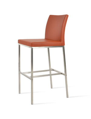Soho Concept Aria Metal Barstools & Counterstools - Stylish Leatherette, 2-year Warranty, Modern Design, 300 Lbs Capacity Cinnamon  Soho-concept-dining-chair-07417