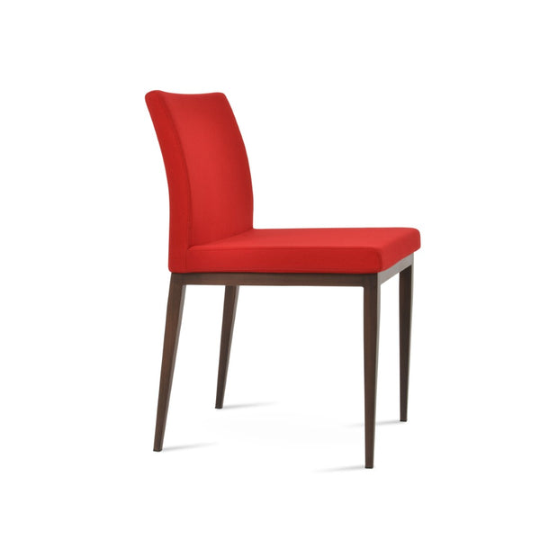 Soho Concept Aria Sled Wood Dining Chair - Durable Camira Blazer Wool, 10-year Guarantee, Elegant Design! Red  Soho-concept-dining-chair-00455