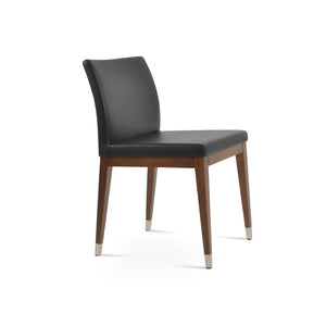 Soho Concept Aria Flat Chair - Stylish Leatherette Dining Chair With Chrome Base, 2-year Guarantee, Light Grey Black  Soho-concept-dining-chair-00456