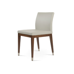 Soho Concept Aria Flat Chair - Stylish Leatherette Dining Chair With Chrome Base, 2-year Guarantee, Light Grey Light Grey  Soho-concept-dining-chair-00457