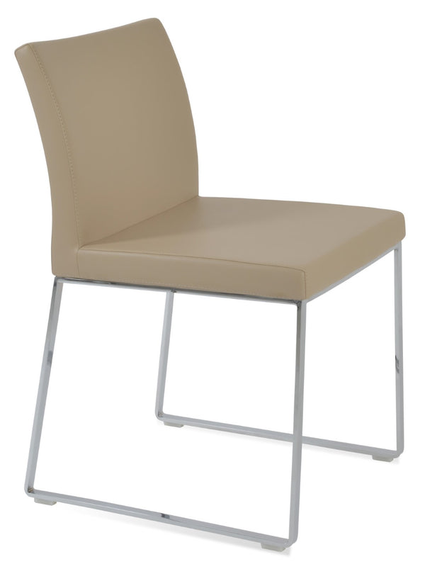 Soho Concept Aria Sleek Sled Dining Chair With Chrome & Brass Finishes – Durable Comfort, 5-year Guarantee! Chrome  Soho-concept-dining-chair-00475
