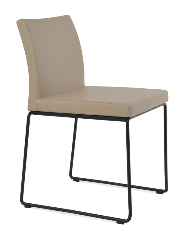 Soho Concept Aria Wire Stackable Dining Chair - Soft Leatherette, Solid Steel, Stylish & Practical, 2-year Guarantee Black  Soho-concept-dining-chair-00473