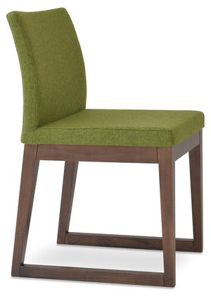Soho Concept Aria Sled Wood Dining Chair - Elegant Walnut Finish, Camira Era Fabric, 10-year Guarantee, Durable Design Walnut  Soho-concept-dining-chair-00551