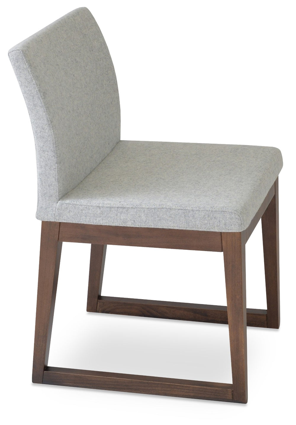 Soho Concept Aria Sled Wood Dining Chair - Premium Camira Yoredale Fabric, 10-year Guarantee, Elegant Walnut Finish Walnut,Red  Soho-concept-dining-chair-00548
