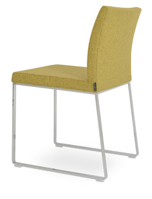 Soho Concept Aria Sled Dining Chair In Camira Era Fabric - Elegant Chrome Finish With 10-year Guarantee & Durability Chrome  Soho-concept-dining-chair-00479
