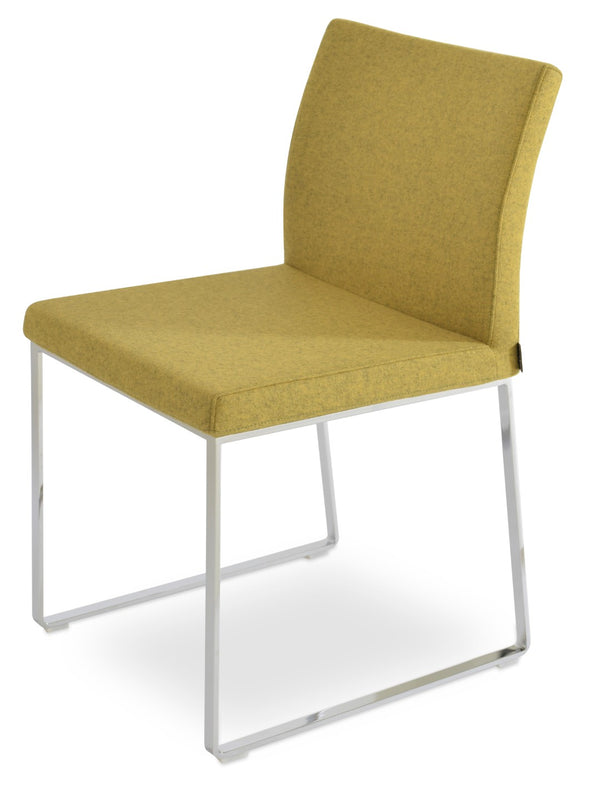 Soho Concept Aria Sled Dining Chair In Camira Era Fabric - Elegant Chrome Finish With 10-year Guarantee & Durability Chrome  Soho-concept-dining-chair-00479