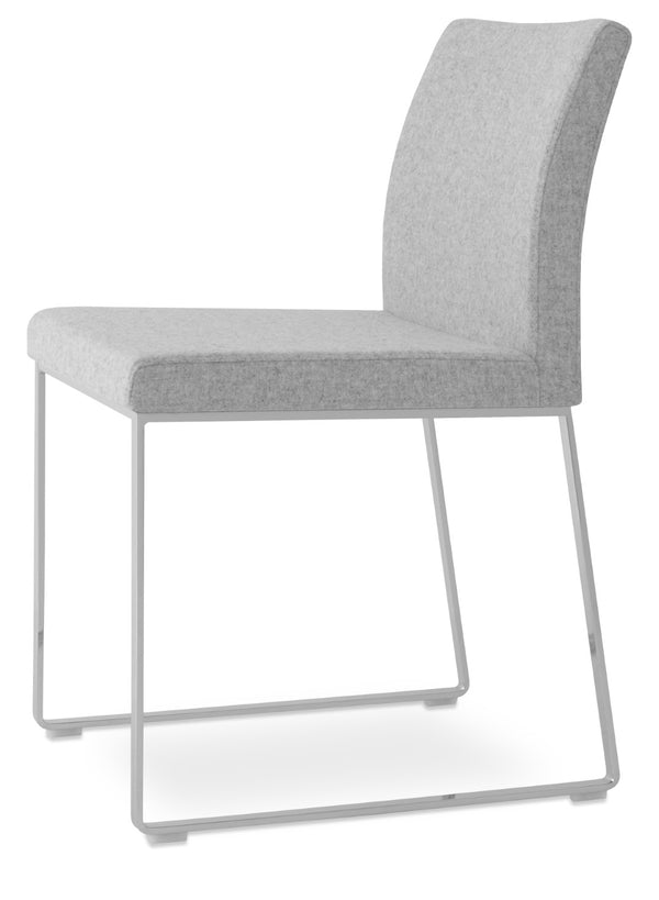 Soho Concept Aria Sled Dining Chair - Luxurious Upholstery, Durable Metal Base, 10-year Guarantee For Elegance Chrome  Soho-concept-dining-chair-00501