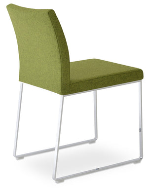 Soho Concept Aria Sled Dining Chair In Camira Era Fabric - Elegant Chrome Finish With 10-year Guarantee & Durability Chrome  Soho-concept-dining-chair-00498