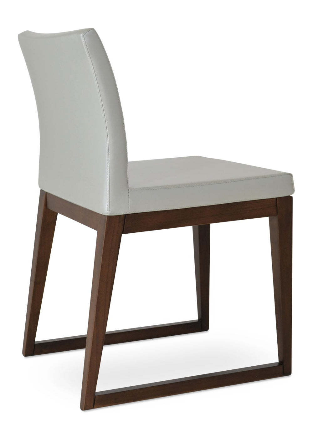 Soho Concept Aria Sled Wood Dining Chair - Stylish Solid Beech With Upholstered Comfort, 5-year Guarantee, Walnut Walnut,Silver  Soho-concept-dining-chair-00527