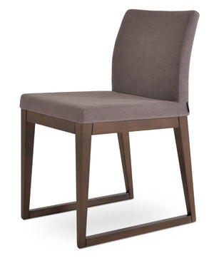 Soho Concept Aria Sled Wood Dining Chair - Elegant Walnut Finish, Camira Era Fabric, 10-year Guarantee, Durable Design Walnut,Brown  Soho-concept-dining-chair-00528