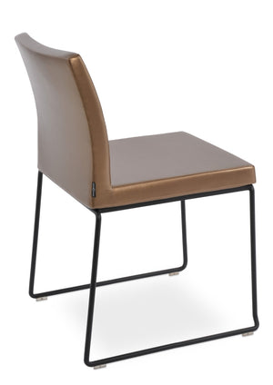 Soho Concept Aria Wire Stackable Dining Chair - Soft Leatherette, Solid Steel, Stylish & Practical, 2-year Guarantee Black,Gold  Soho-concept-dining-chair-00583
