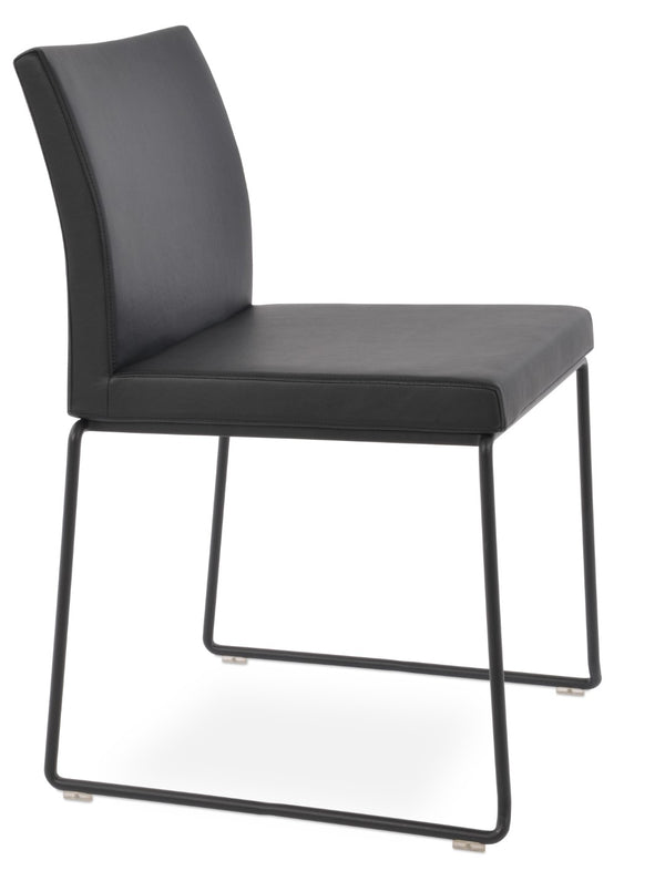 Soho Concept Aria Wire Stackable Dining Chair - Chic Boucle, Velvet & Nubuck Fabrics, 10-year Guarantee, Stylish! Black  Soho-concept-dining-chair-00577