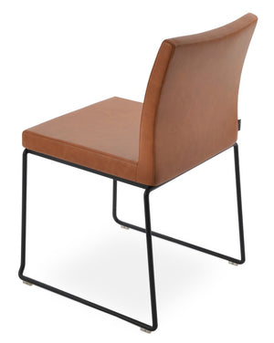 Soho Concept Aria Wire Stackable Dining Chair - Soft Leatherette, Solid Steel, Stylish & Practical, 2-year Guarantee Black  Soho-concept-dining-chair-00576