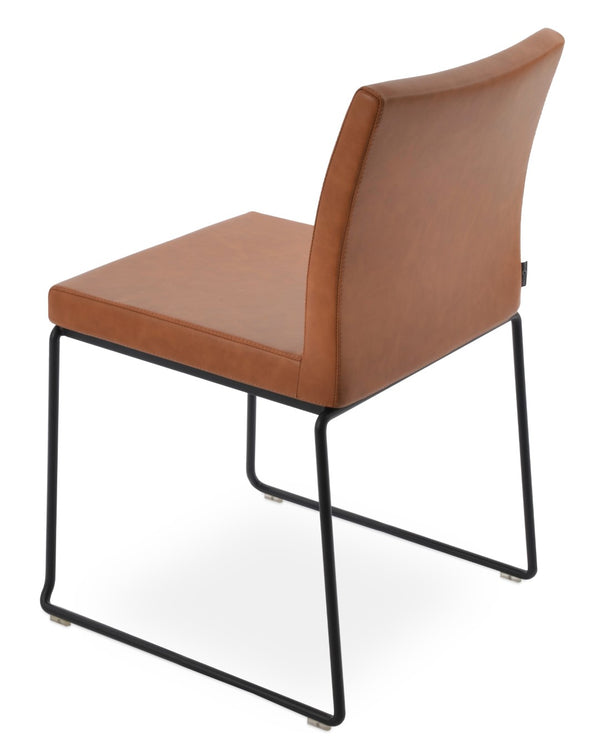 Soho Concept Aria Wire Stackable Dining Chair - Soft Leatherette, Solid Steel, Stylish & Practical, 2-year Guarantee Black  Soho-concept-dining-chair-00576