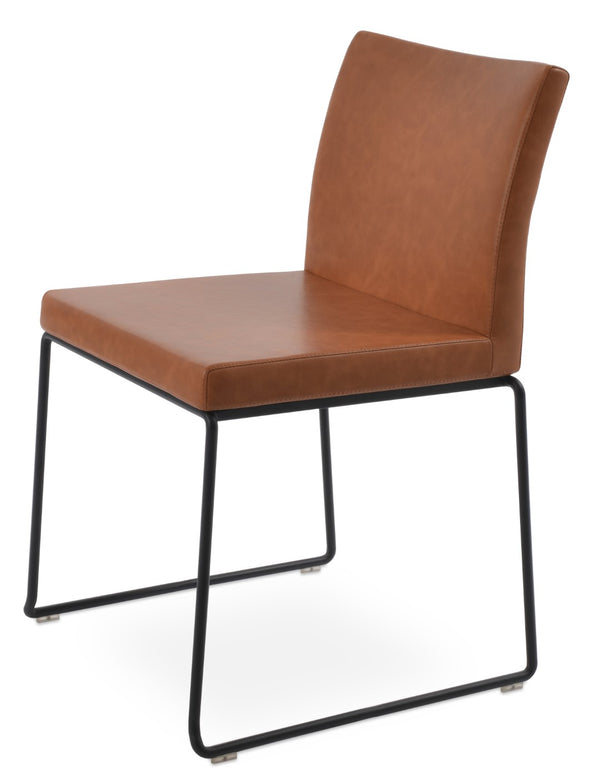 Soho Concept Aria Wire Stackable Dining Chair - Soft Leatherette, Solid Steel, Stylish & Practical, 2-year Guarantee Black  Soho-concept-dining-chair-00576