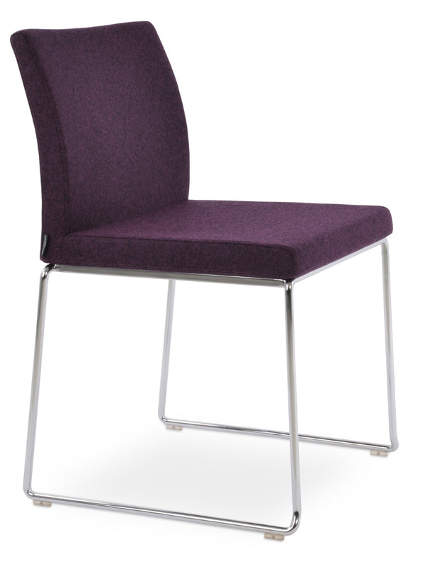 Soho Concept Aria Wire Stackable Chair - Elegant Wool Upholstered Design, 10-year Guarantee, Space-saving Style Chrome  Soho-concept-dining-chair-00578