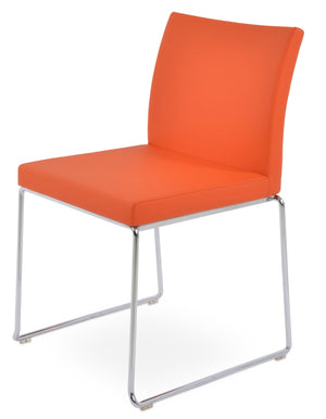 Soho Concept Aria Wire Stackable Dining Chair - Chic Boucle, Velvet & Nubuck Fabrics, 10-year Guarantee, Stylish! Chrome,Orange  Soho-concept-dining-chair-00579