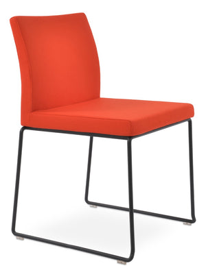 Soho Concept Aria Wire Stackable Chair - Elegant Wool Upholstered Design, 10-year Guarantee, Space-saving Style Black,Orange  Soho-concept-dining-chair-00556
