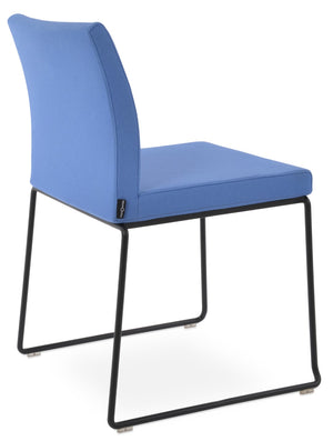 Soho Concept Aria Wire Stackable Chair - Elegant Wool Upholstered Design, 10-year Guarantee, Space-saving Style Black  Soho-concept-dining-chair-00559