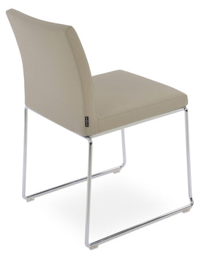 Soho Concept Aria Wire Stackable Dining Chair - Soft Leatherette, Solid Steel, Stylish & Practical, 2-year Guarantee Chrome  Soho-concept-dining-chair-00566