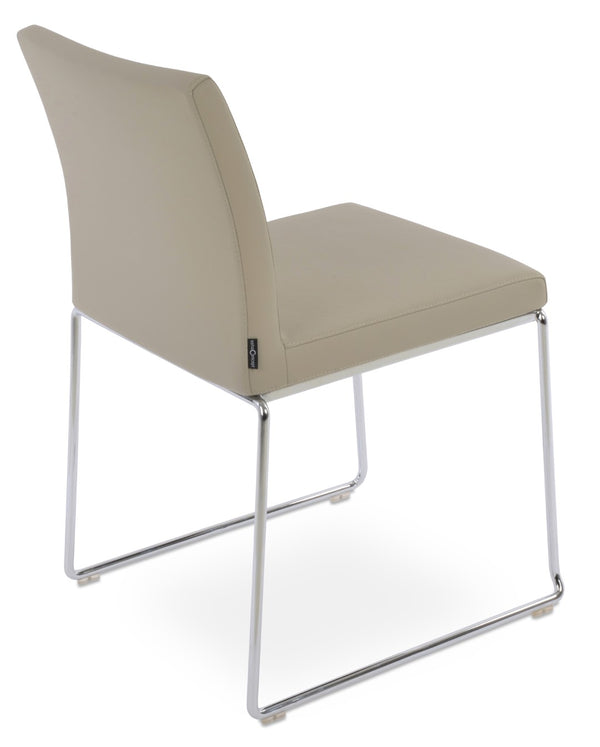 Soho Concept Aria Wire Stackable Dining Chair - Soft Leatherette, Solid Steel, Stylish & Practical, 2-year Guarantee Chrome  Soho-concept-dining-chair-00566