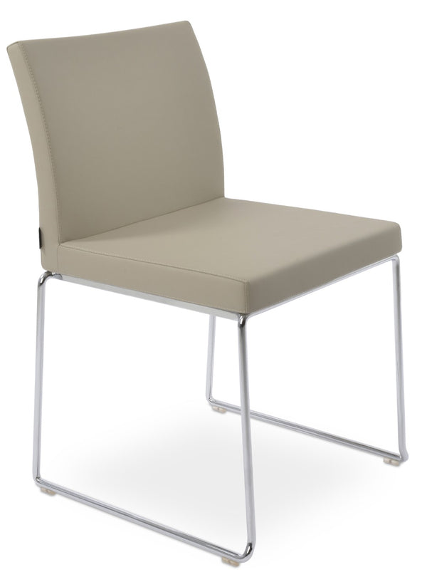 Soho Concept Aria Wire Stackable Dining Chair - Soft Leatherette, Solid Steel, Stylish & Practical, 2-year Guarantee Chrome,Light Grey  Soho-concept-dining-chair-00590
