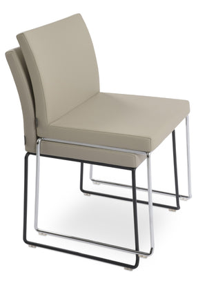 Soho Concept Aria Wire Stackable Dining Chair - Soft Leatherette, Solid Steel, Stylish & Practical, 2-year Guarantee Light Grey  Soho-concept-dining-chair-00591