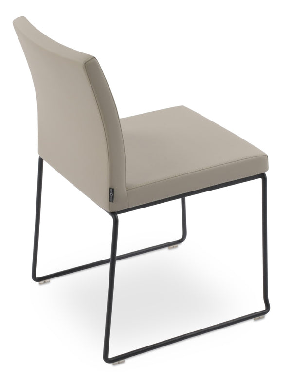 Soho Concept Aria Wire Stackable Dining Chair - Soft Leatherette, Solid Steel, Stylish & Practical, 2-year Guarantee Black,Light Grey  Soho-concept-dining-chair-00586