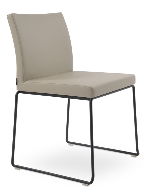 Soho Concept Aria Wire Stackable Dining Chair - Soft Leatherette, Solid Steel, Stylish & Practical, 2-year Guarantee Black,Light Grey  Soho-concept-dining-chair-00586