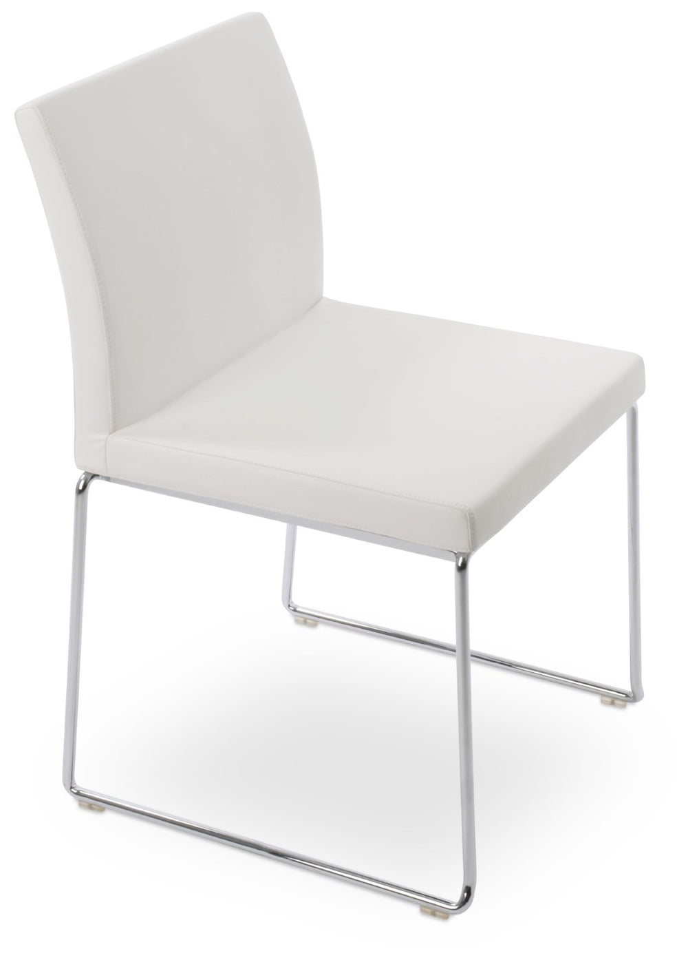Soho Concept Aria Wire Stackable Dining Chair - Soft Leatherette, Solid Steel, Stylish & Practical, 2-year Guarantee Chrome,White  Soho-concept-dining-chair-00588