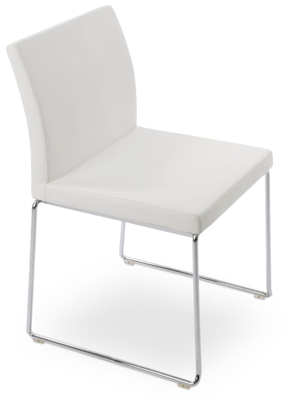 Soho Concept Aria Wire Stackable Dining Chair - Soft Leatherette, Solid Steel, Stylish & Practical, 2-year Guarantee Chrome,White  Soho-concept-dining-chair-00588