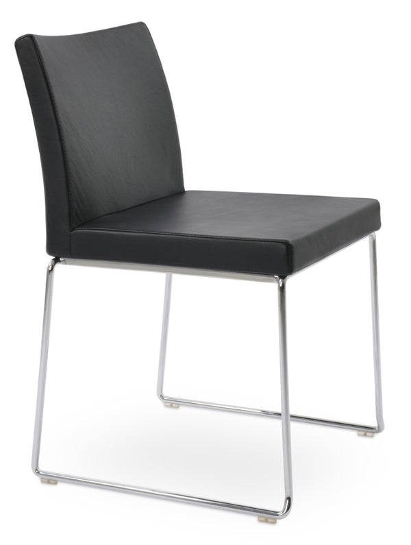 Soho Concept Aria Wire Stackable Dining Chair - Soft Leatherette, Solid Steel, Stylish & Practical, 2-year Guarantee Chrome,Black  Soho-concept-dining-chair-00587