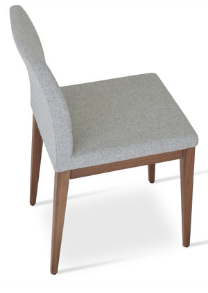 Soho Concept Aria Wood Dining Chair - Durable Camira Era Fabric, 10-year Guarantee, Stylish For Commercial Use Walnut,Silver  Soho-concept-dining-chair-00675