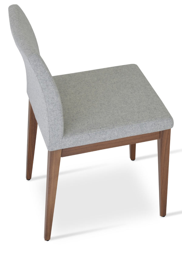 Soho Concept Aria Wood Dining Chair - Durable Camira Era Fabric, 10-year Guarantee, Stylish For Commercial Use Walnut,Silver  Soho-concept-dining-chair-00675