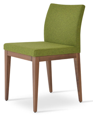 Soho Concept Aria Wood Dining Chair - Durable Camira Era Fabric, 10-year Guarantee, Stylish For Commercial Use Walnut,Green  Soho-concept-dining-chair-00674