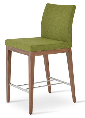 Soho Concept Aria Wood Barstools & Counterstools - Premium Fabrics, Solid Wood, 10-year Guarantee, Elegant Comfort Walnut,Green  Soho-concept-dining-chair-10408