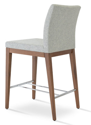 Soho Concept Aria Wood Barstools & Counterstools - Premium Fabrics, Solid Wood, 10-year Guarantee, Elegant Comfort Walnut,Silver  Soho-concept-dining-chair-10409
