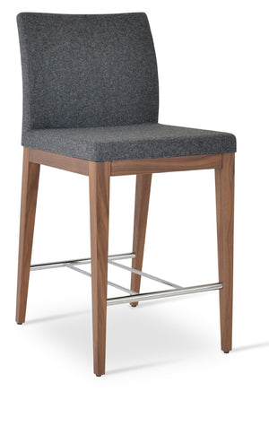 Soho Concept Aria Premium Wood Barstools & Counterstools In Camira Era Fabric - 10-year Guarantee, Stylish! Walnut,Dark Grey  Soho-concept-dining-chair-10407