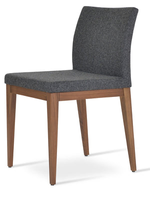 Soho Concept Aria Wood Dining Chair - Durable Camira Era Fabric, 10-year Guarantee, Stylish For Commercial Use Walnut,Dark Grey  Soho-concept-dining-chair-00677